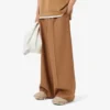 Pantalones de lana entallados de corte amplio de pasarela