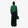 Pantalones de lana entallados de corte amplio de pasarela