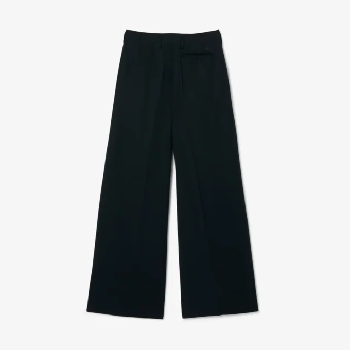 Pantalones de lana entallados de corte amplio de pasarela