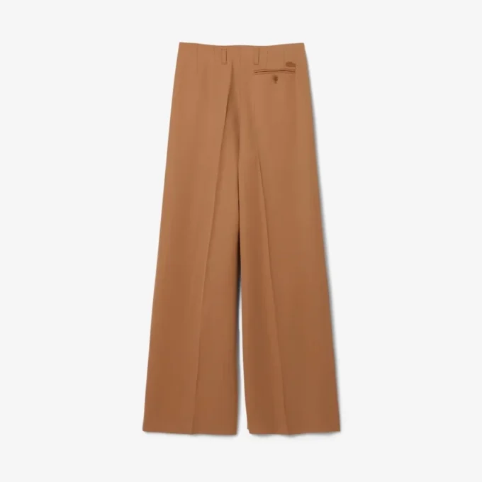 Pantalones de lana entallados de corte amplio de pasarela