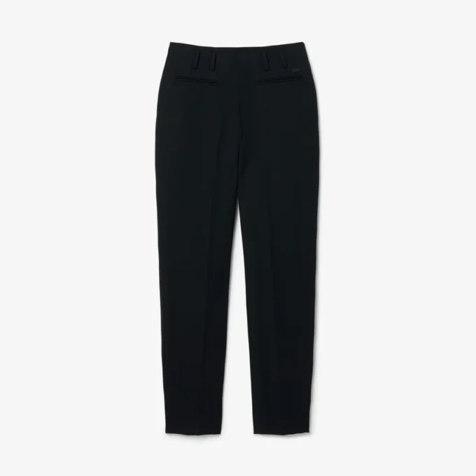 Pantalones de lana entallados de corte recto de la pasarela