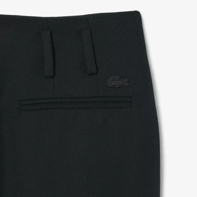 Pantalones de lana entallados de corte recto de la pasarela