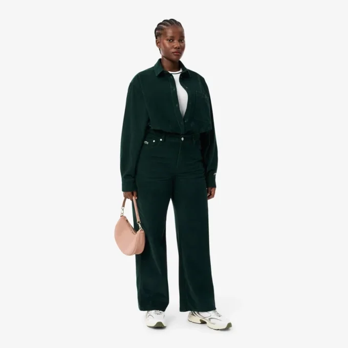 Pantalones de pana de pierna ancha para mujer
