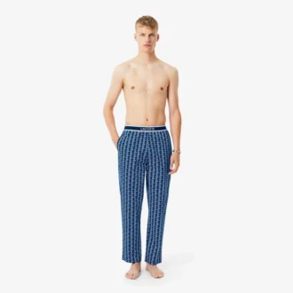 Pantalones de pijama de popelín con monograma para hombre