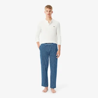 Pantalones de pijama de popelín con monograma para hombre