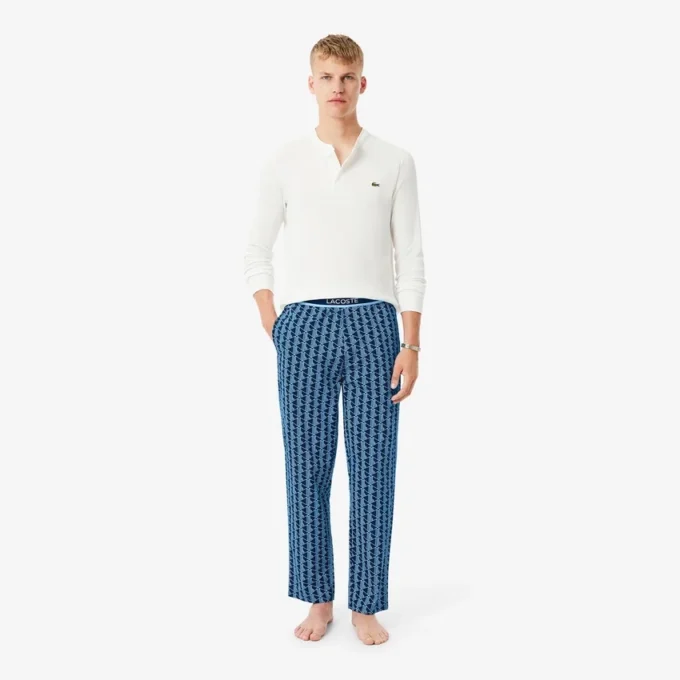 Pantalones de pijama de popelín con monograma para hombre