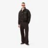 Pantalones de piqué con pliegues de corte holgado para hombre