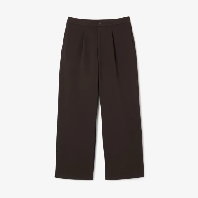 Pantalones de piqué con pliegues de corte holgado para hombre