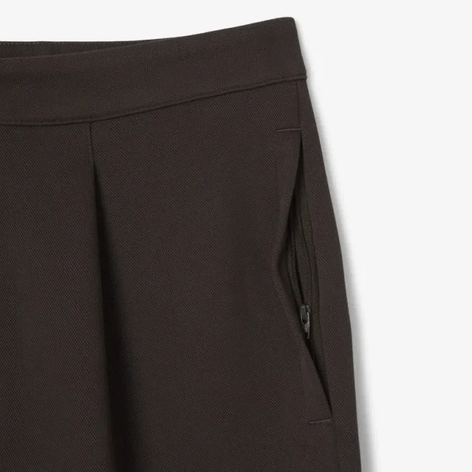 Pantalones de piqué con pliegues de corte holgado para hombre