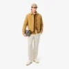 Pantalones de sarga de lino de corte regular para hombre