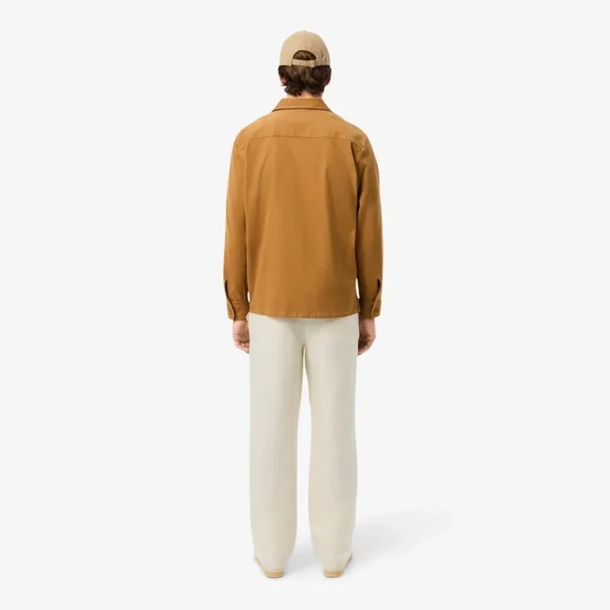 Pantalones de sarga de lino de corte regular para hombre