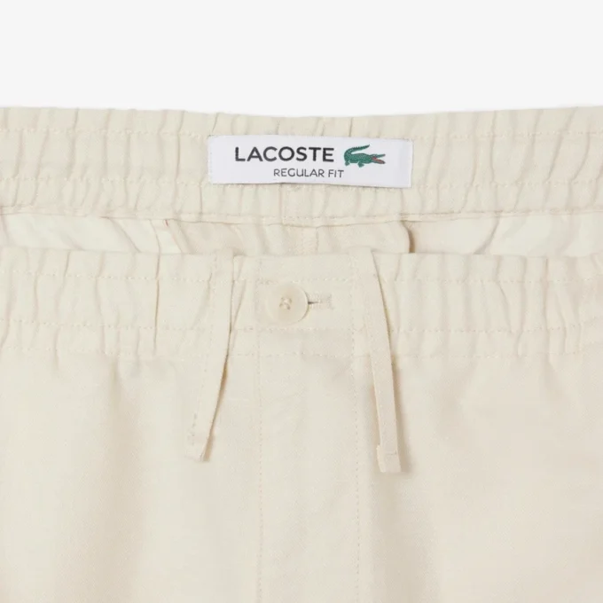 Pantalones de sarga de lino de corte regular para hombre