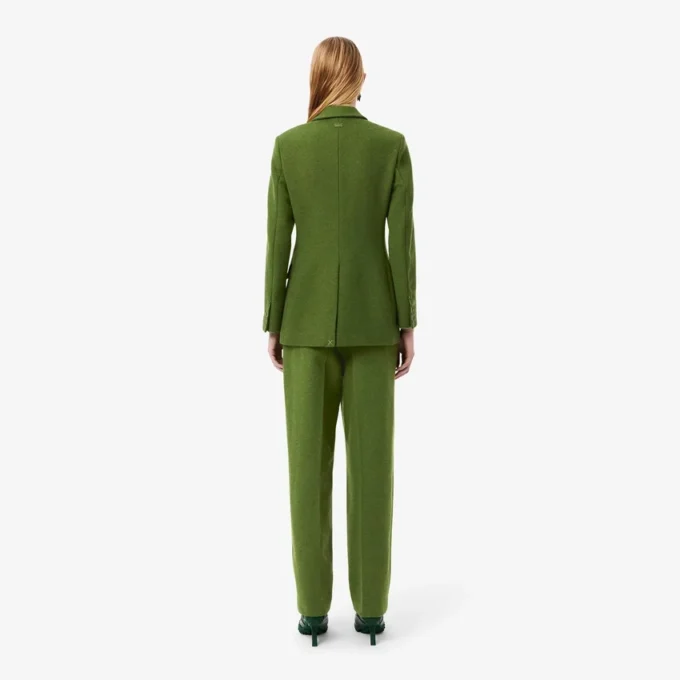 Pantalones de sastrería de lana con efecto slub y corte recto de la colección Runway