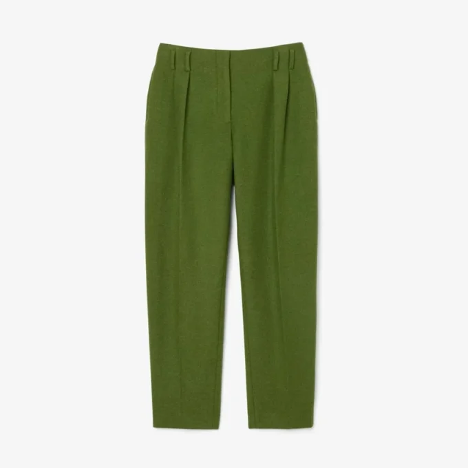 Pantalones de sastrería de lana con efecto slub y corte recto de la colección Runway