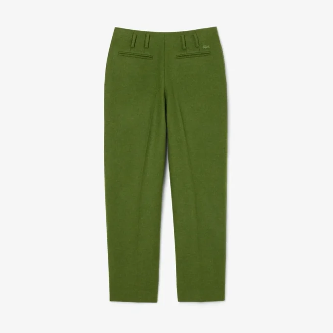 Pantalones de sastrería de lana con efecto slub y corte recto de la colección Runway