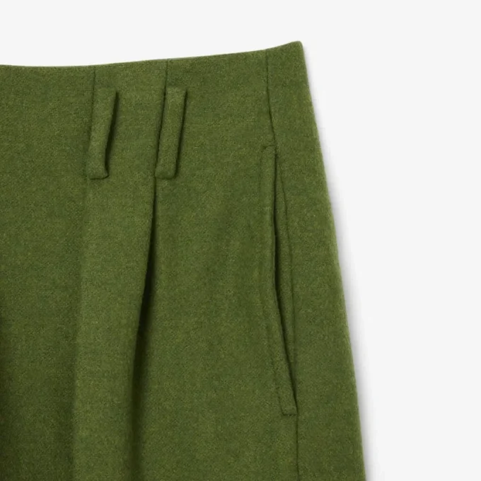 Pantalones de sastrería de lana con efecto slub y corte recto de la colección Runway