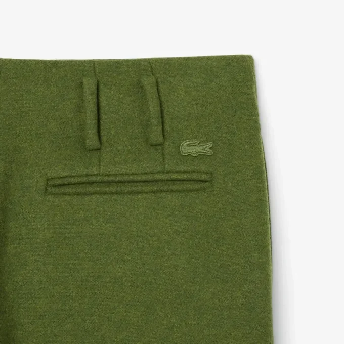 Pantalones de sastrería de lana con efecto slub y corte recto de la colección Runway