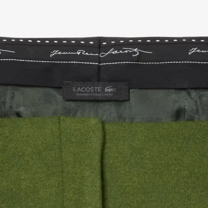 Pantalones de sastrería de lana con efecto slub y corte recto de la colección Runway