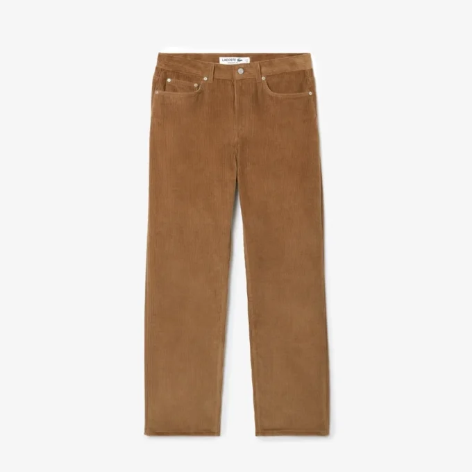 Pantalones de terciopelo de corte recto con 5 bolsillos para hombre