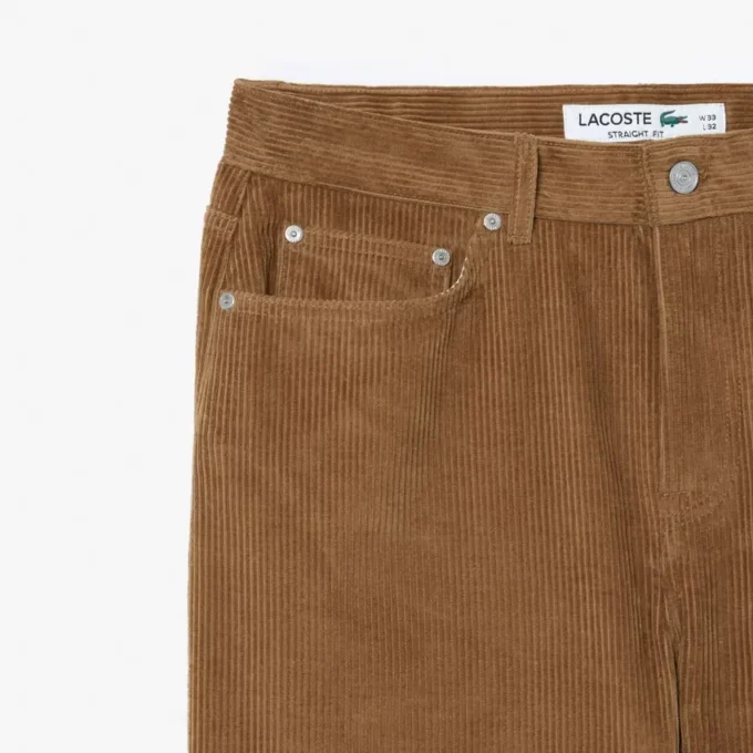 Pantalones de terciopelo de corte recto con 5 bolsillos para hombre
