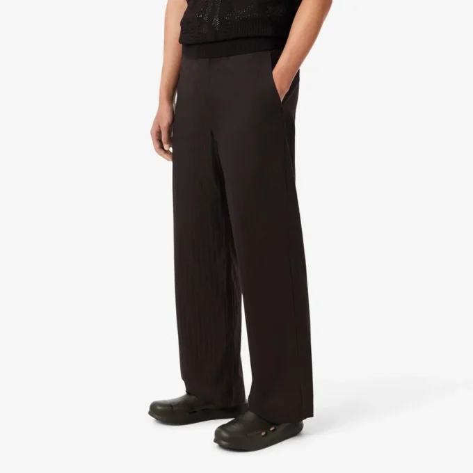 Pantalones de traje de algodón a rayas de corte recto