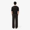 Pantalones de traje de algodón a rayas de corte recto