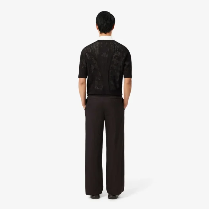 Pantalones de traje de algodón a rayas de corte recto