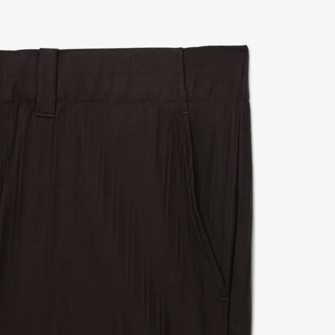 Pantalones de traje de algodón a rayas de corte recto