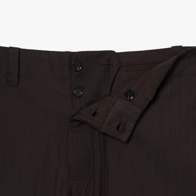 Pantalones de traje de algodón a rayas de corte recto