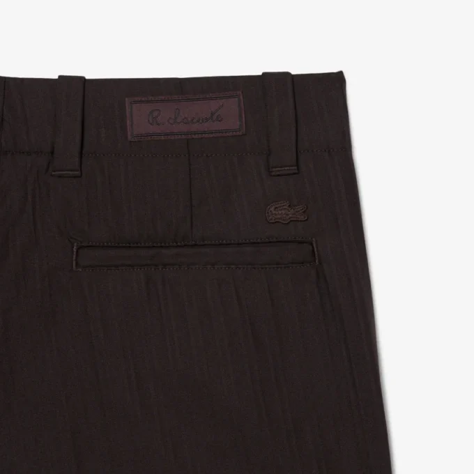 Pantalones de traje de algodón a rayas de corte recto