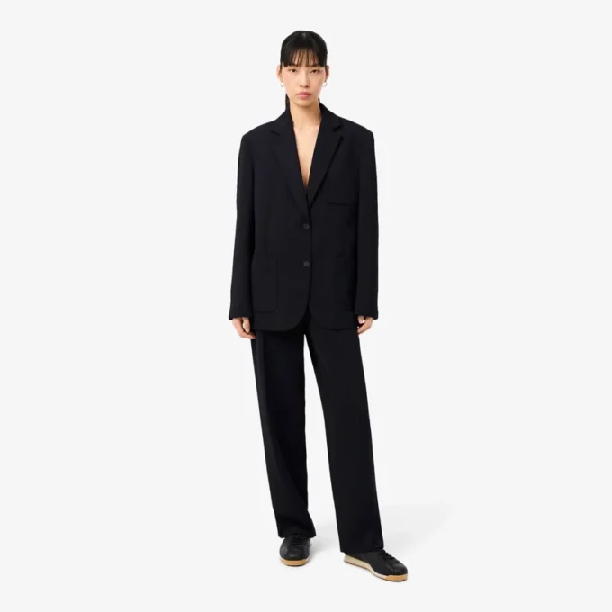Pantalones de traje oversize de piqué fluido