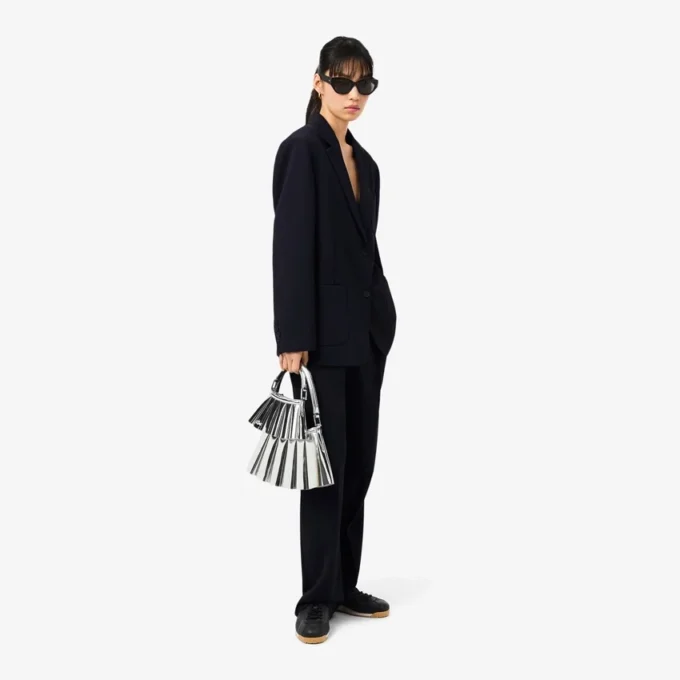 Pantalones de traje oversize de piqué fluido