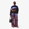 Pantalones oversize con estampado paisajístico para mujer