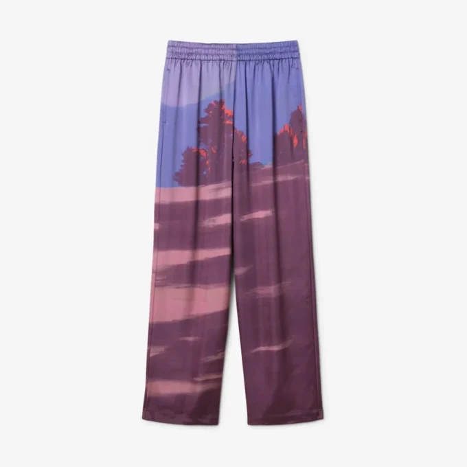 Pantalones oversize con estampado paisajístico para mujer