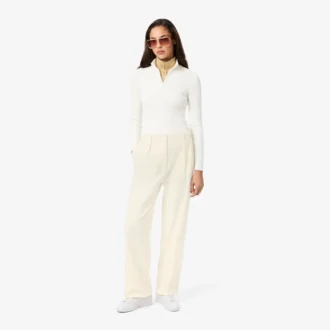 Pantalones oversize de franela plisados para mujer