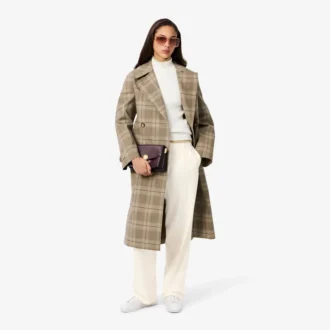 Pantalones oversize de franela plisados para mujer
