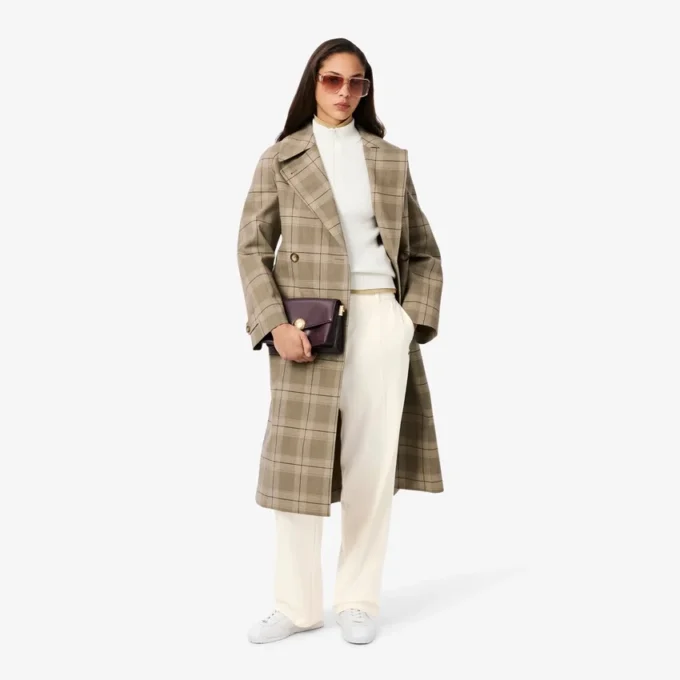 Pantalones oversize de franela plisados para mujer