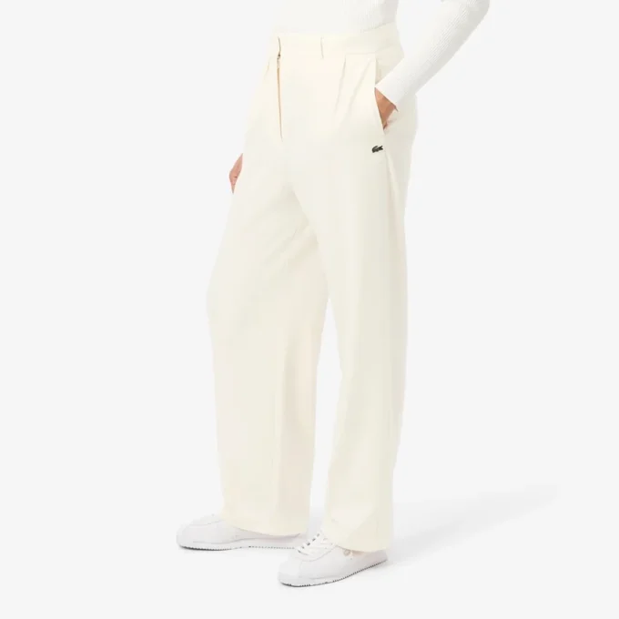 Pantalones oversize de franela plisados para mujer