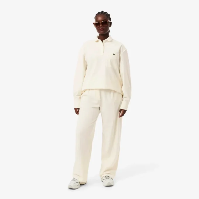 Pantalones oversize de franela plisados para mujer