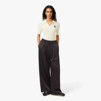 Pantalones oversize de satén con cintura elástica