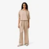 Pantalones oversize de satén con cintura elástica
