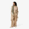 Pantalones oversize de satén con cintura elástica