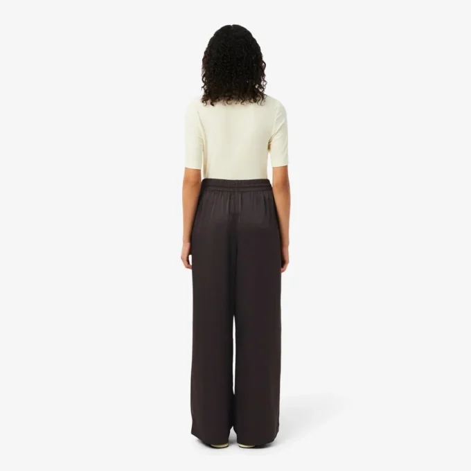 Pantalones oversize de satén con cintura elástica