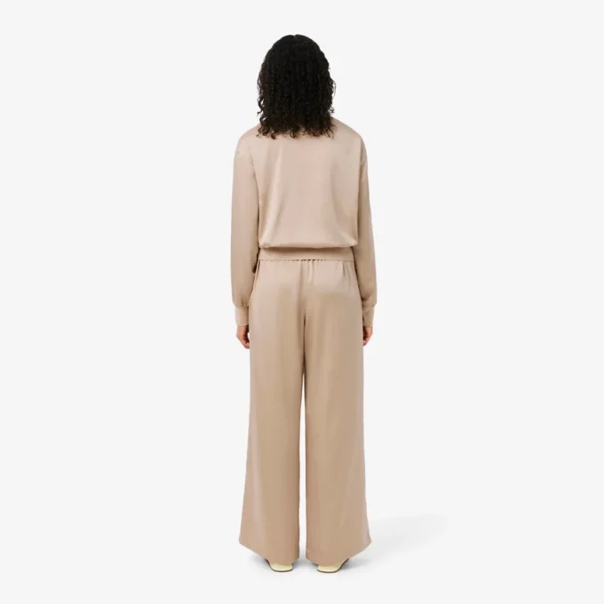 Pantalones oversize de satén con cintura elástica