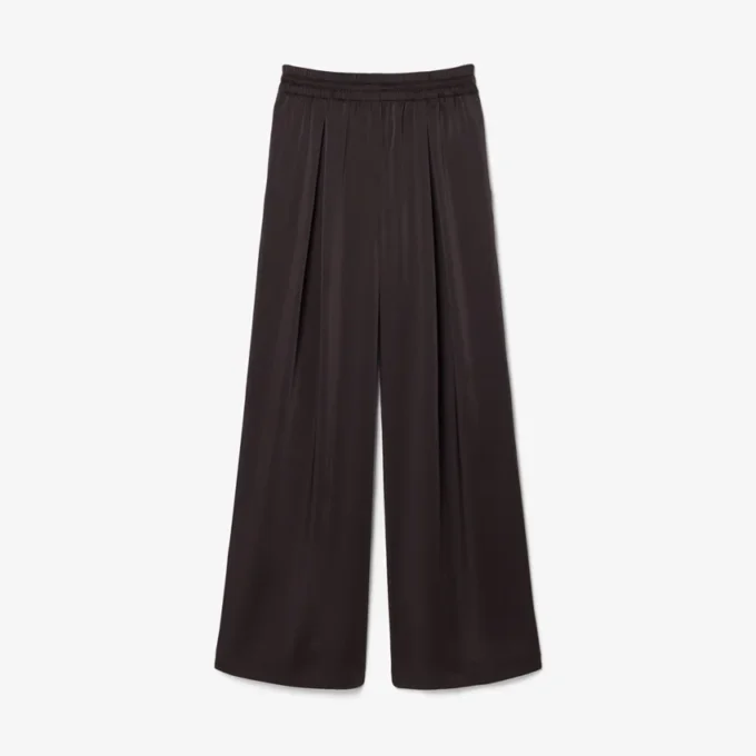 Pantalones oversize de satén con cintura elástica