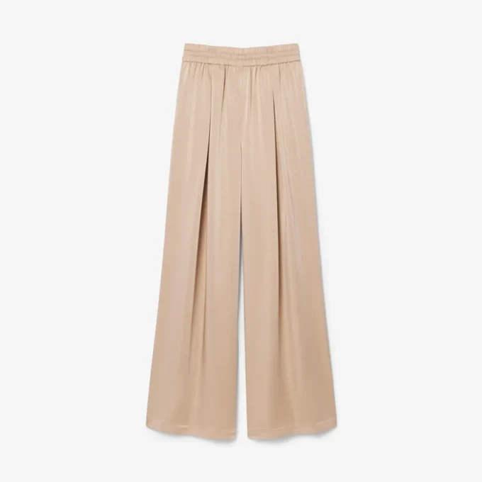 Pantalones oversize de satén con cintura elástica
