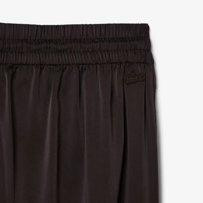 Pantalones oversize de satén con cintura elástica