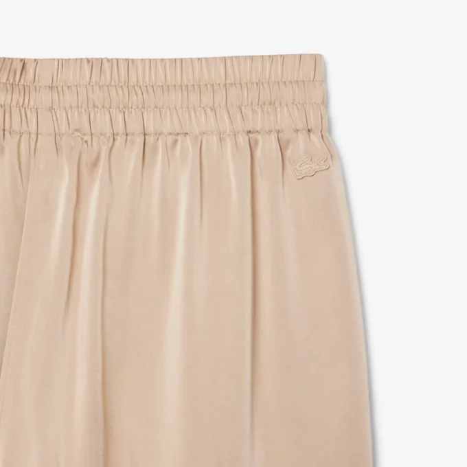 Pantalones oversize de satén con cintura elástica