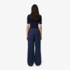 Pantalones plisados oversize de mezcla de lana para mujer