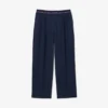 Pantalones plisados oversize de mezcla de lana para mujer